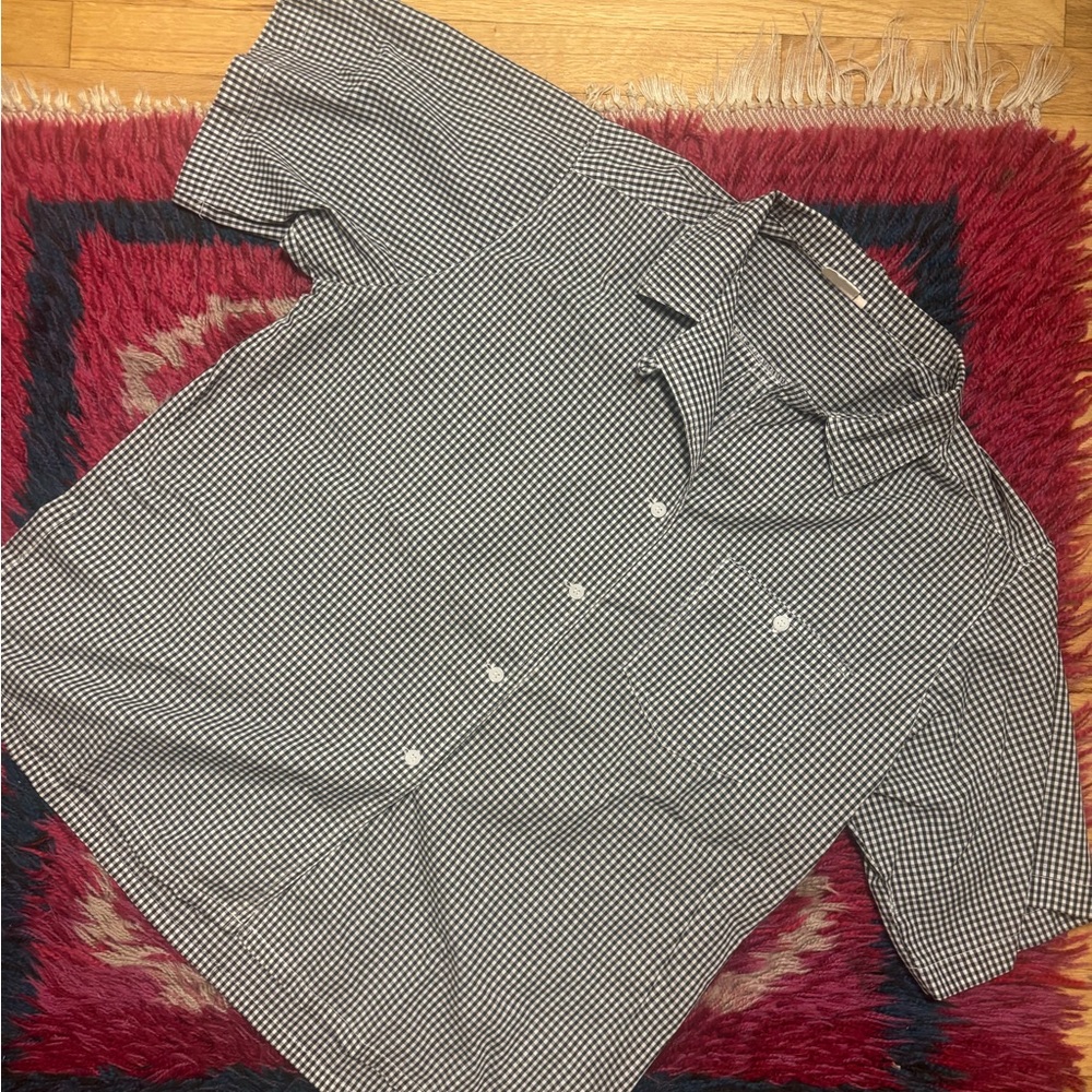Men's Black and White Checkered Shirt